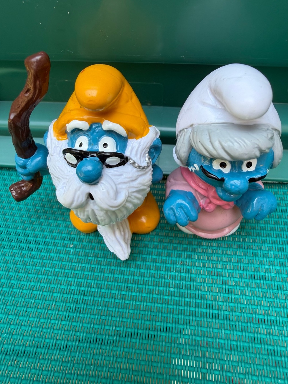Vintage Lot Smurfs 20226 Grandpa 20408 Grandma PEYO Schleich 1980 - Picture 2 of 5